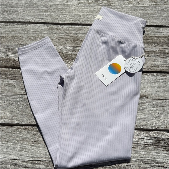Vuori Pants - VUORI‎ Inversion Rib Legging Color: Lavender Ice (light purple) size small